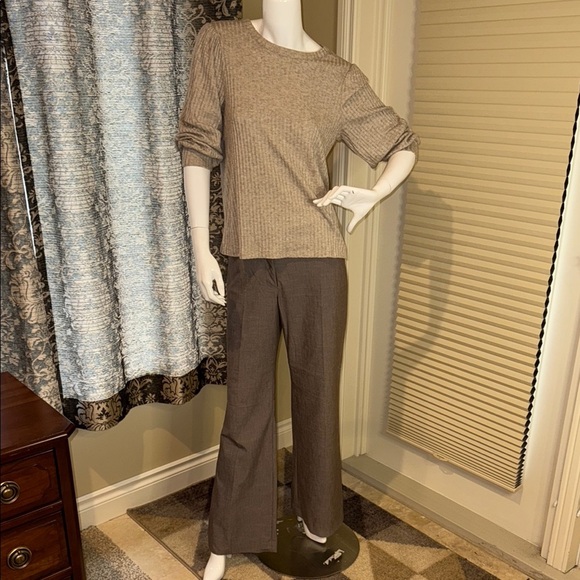 Reitmans Beige Ribbed Crew Neck Sweater Women’s Size M - Picture 4 of 12